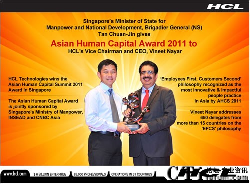 HCL荣获2011年度亚洲人力资源奖